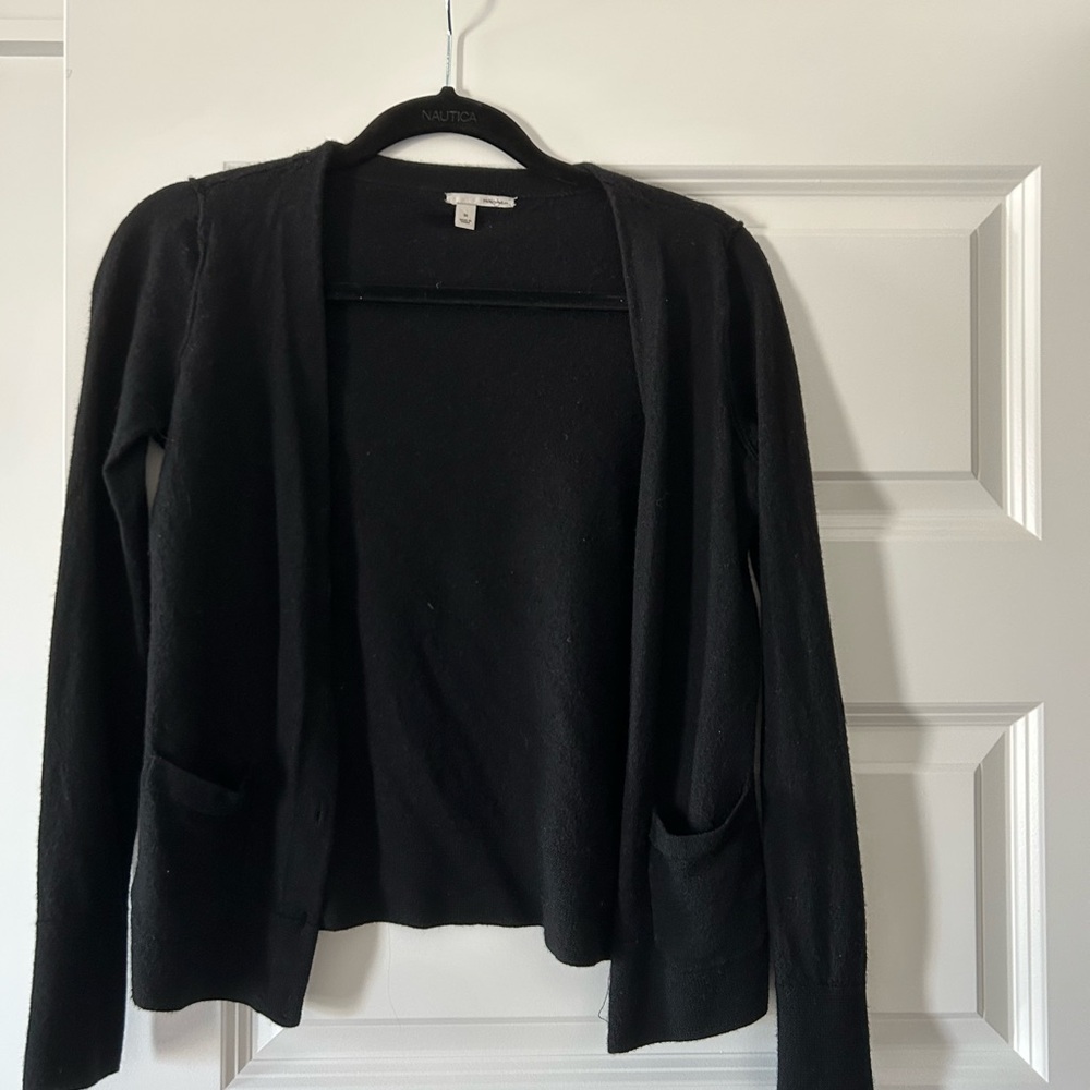 Halogen Black Open-Front Pocket Cardigan